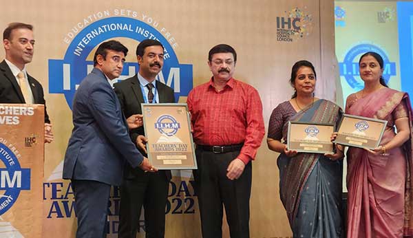 Teachers' Day Award Presented to Principals and Teachers by Indore Institute of Hotel Management