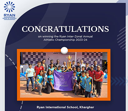 Kudos to Ryan International School, Kharghar, for winning the Ryan Inter-Zonal Annual Athletic Championship 2023-24!