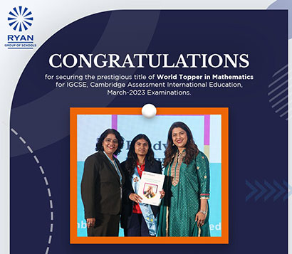 Ms. Tanvi Vishal Mundhe has achieved the prestigious title of "World Topper in Mathematics"