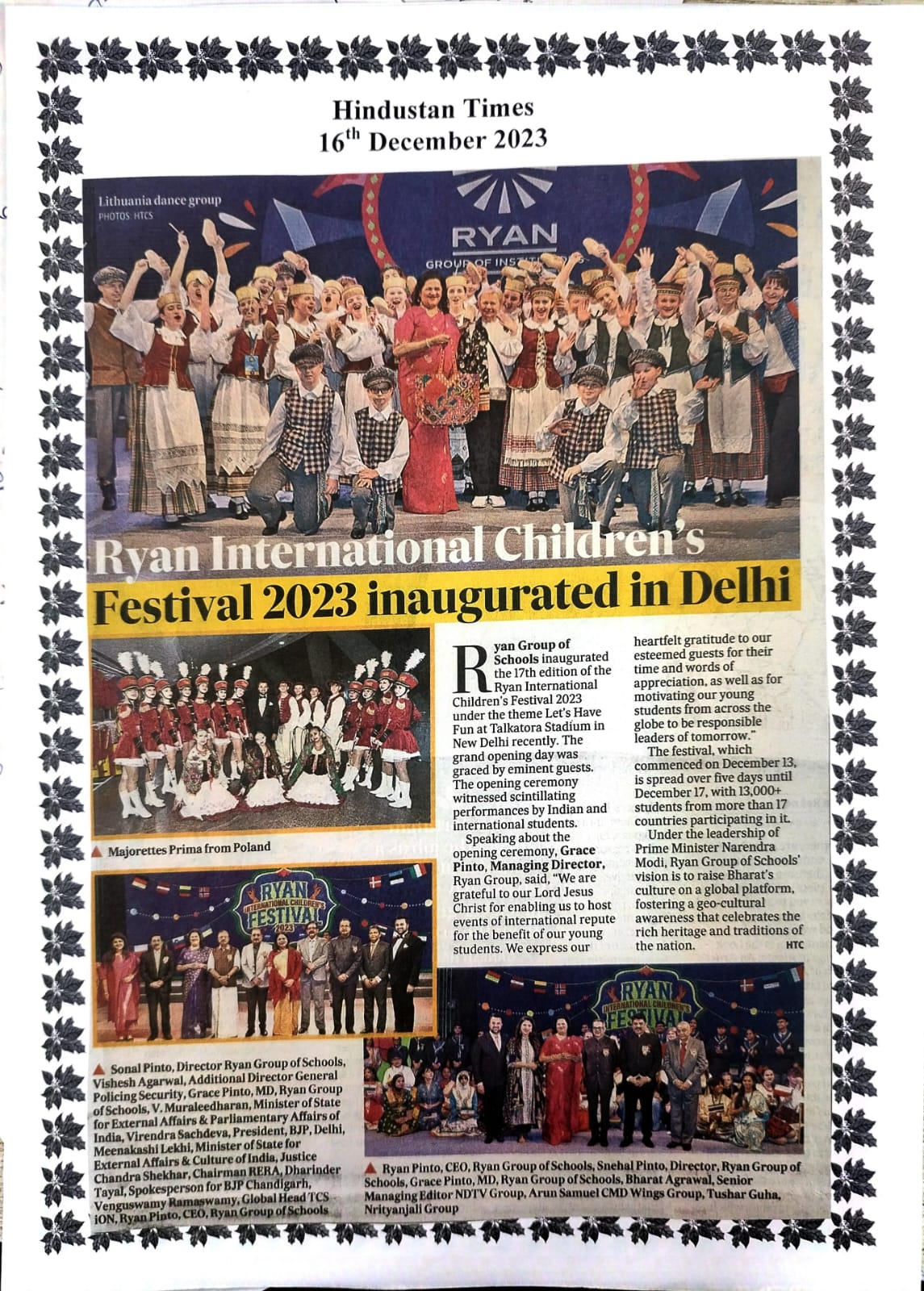 Ryan International Childrens Festival 2023 Inaugurated in Delhi